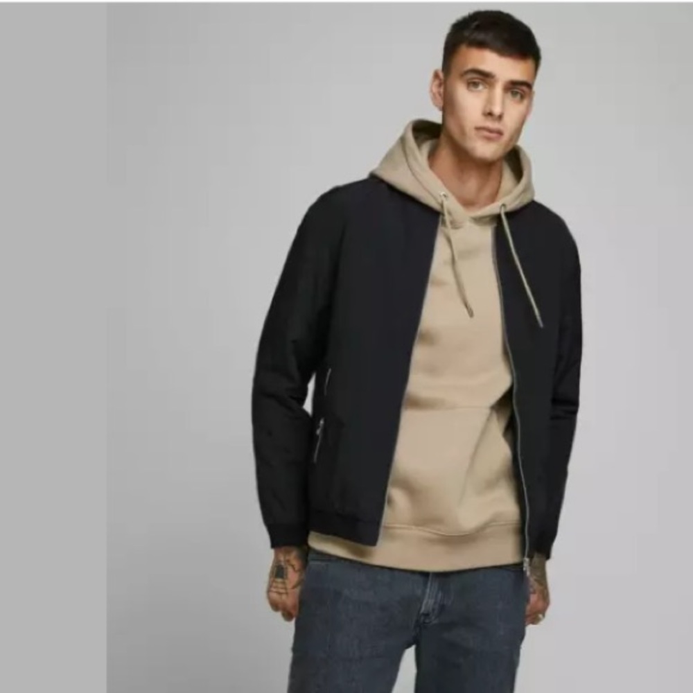 Jack and Jones Mens Biker Bomber Jacket Smart Cas